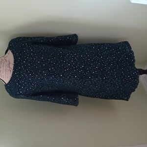 Eliza J Teal Sequin & Lace 3/4 Sleeve Sheath Dress Sz 12p Holiday Occassion